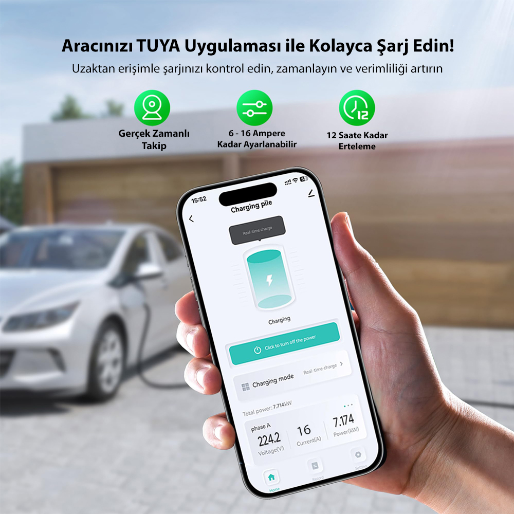 TRUWATT ZT203 Taşınabilir Şarj Cihazı 16A/3,5 kW/220V (3 metre) — ürün görseli